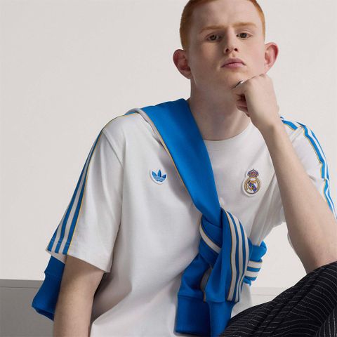 adidas - Áo thun đá banh Nam Men's Adidas Real Icon T-Shirt - White - 3