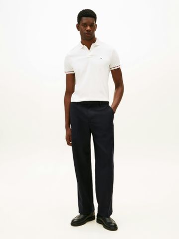 Tommy Hilfiger - Áo Thun Có Cổ Nam Liquid Cotton Red White Blue Cuff Slim Polo