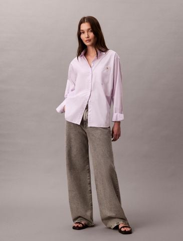 Calvin Klein - Áo Sơ Mi Nữ Relaxed Cotton Poplin Shirt