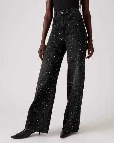 Levi's - Quần dài jean ống rộng nữ Ribcage Wide Leg Jeans - Black