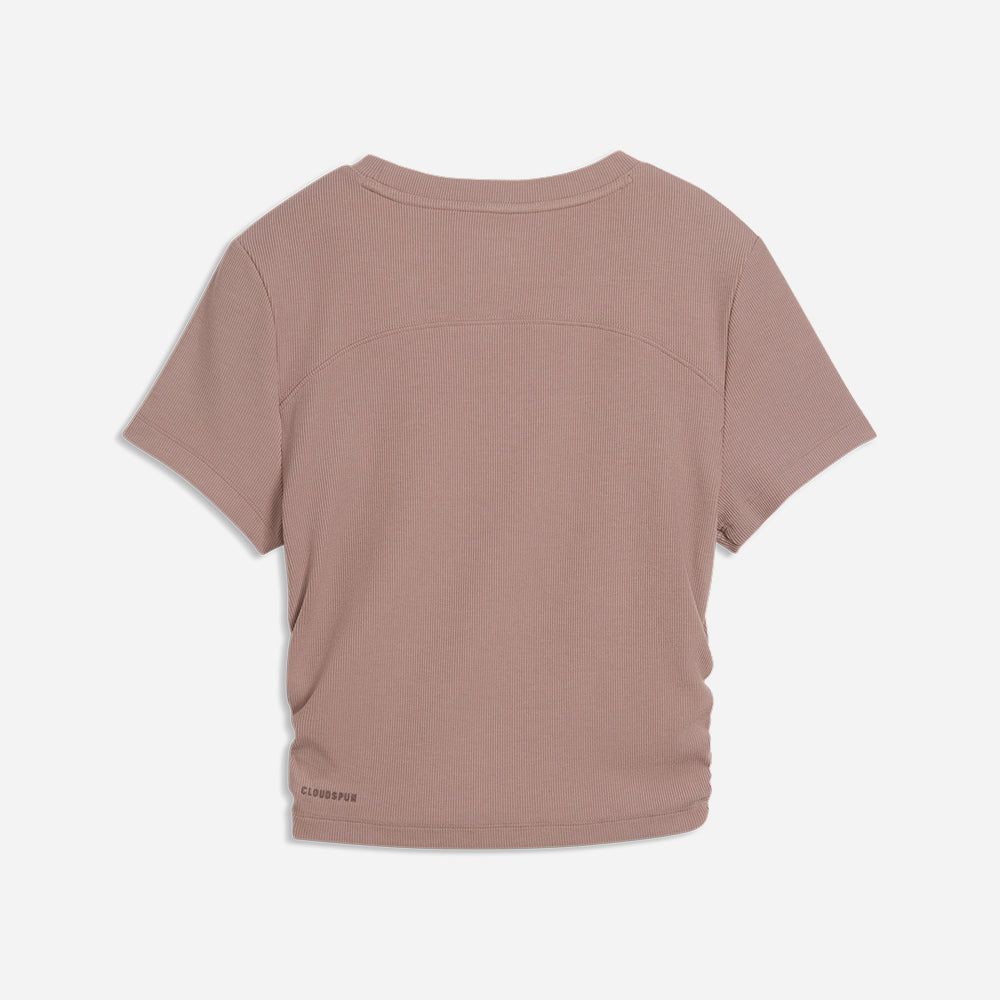 Puma - Áo Tay Ngắn Thể Thao Nữ Cloudspun Rib Tee Sandstone