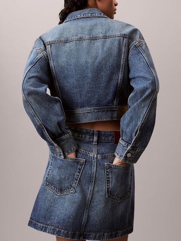 Calvin Klein - Váy jeans nữ Denim Mini Wrap Skirt