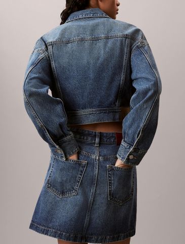 Calvin Klein - Váy jeans nữ Denim Mini Wrap Skirt