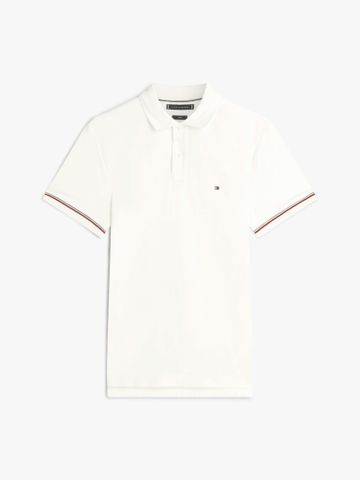 Tommy Hilfiger - Áo Thun Có Cổ Nam Liquid Cotton Red White Blue Cuff Slim Polo