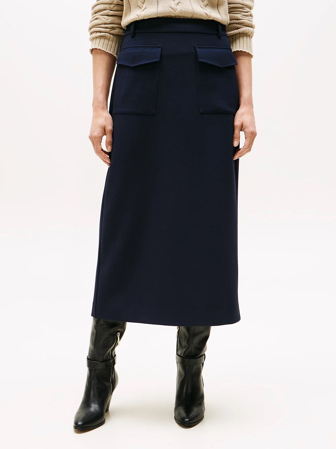 Tommy Hilfiger - Váy nữ Punto Tailored Midi Skirt