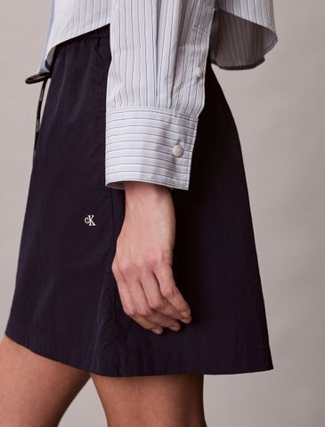 Calvin Klein - Áo Sơ Mi Nữ Cropped Cotton Poplin Stripe Shirt