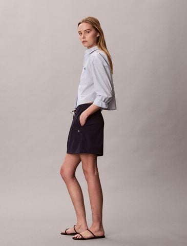 Calvin Klein - Áo Sơ Mi Nữ Cropped Cotton Poplin Stripe Shirt