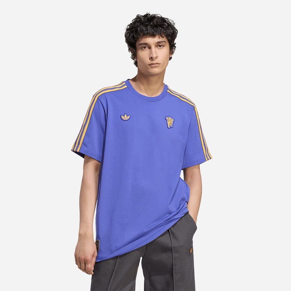 adidas - Áo thun đá banh Nam Men's Adidas Manchester United Terrace Icons T-Shirt - Blue