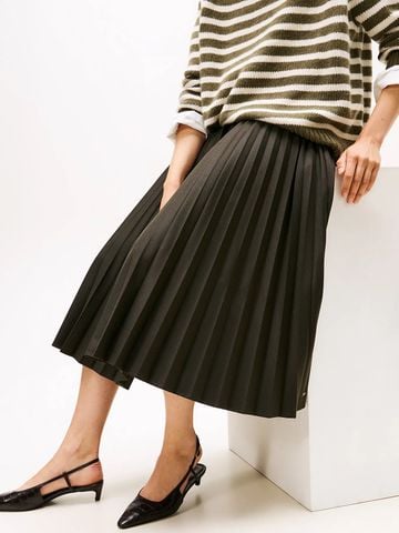 Tommy Hilfiger - Váy nữ Flannel Touch Plted Midi Skrt