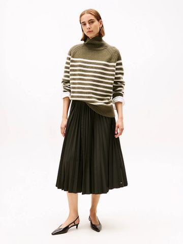 Tommy Hilfiger - Váy nữ Flannel Touch Plted Midi Skrt