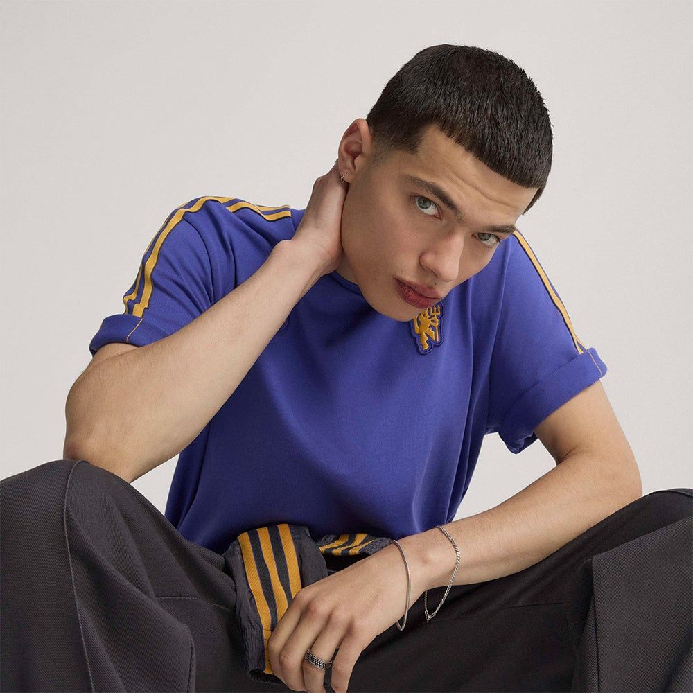 adidas - Áo thun đá banh Nam Men's Adidas Manchester United Terrace Icons T-Shirt - Blue