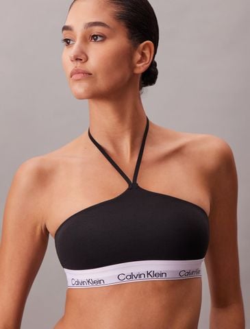 Calvin Klein - Áo Ngực Nữ Lightly Lined Halter Bralette Icon Cotton Modal