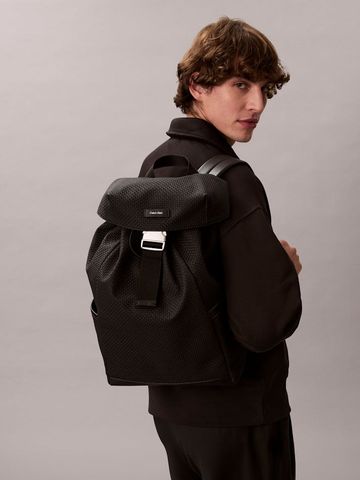 Calvin Klein - Balo nam Embossed Woven Flap Backpack - 4