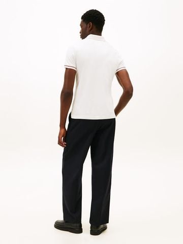 Tommy Hilfiger - Áo Thun Có Cổ Nam Liquid Cotton Red White Blue Cuff Slim Polo