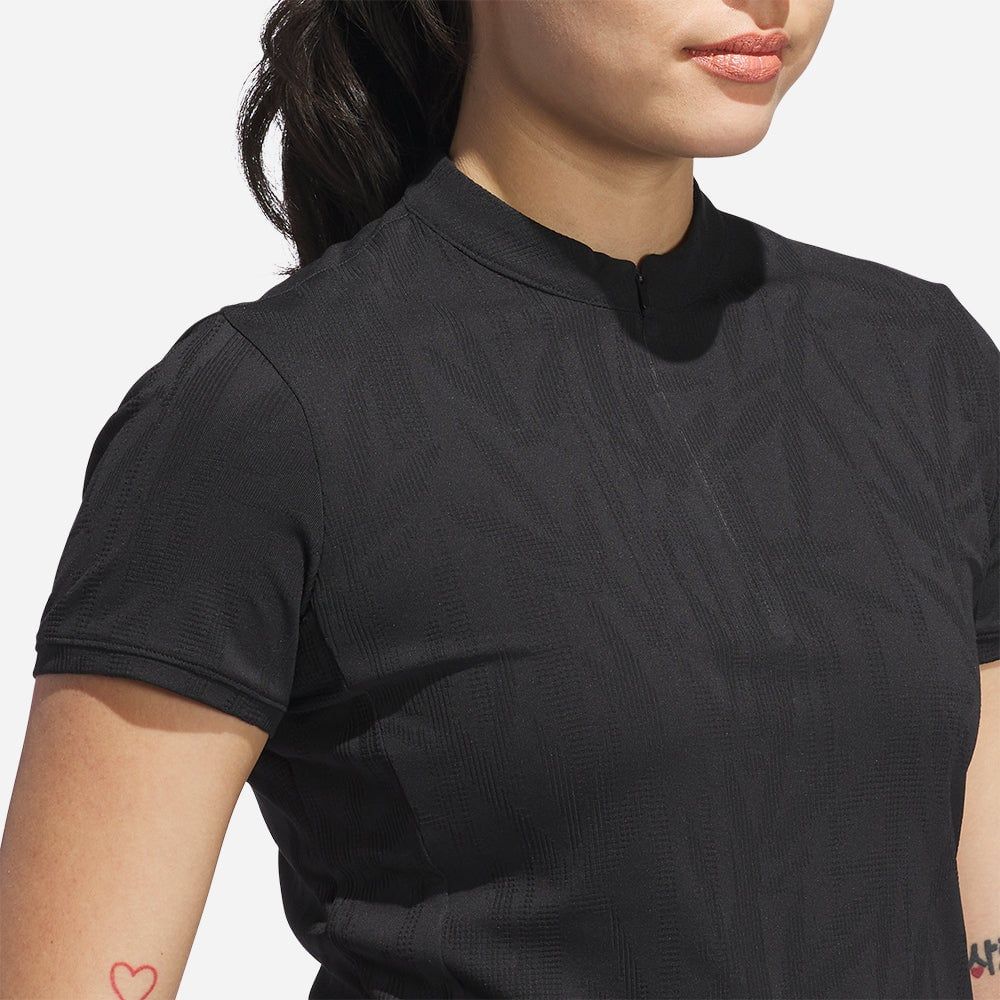 adidas - Áo thun có cổ đánh gôn Nữ Women's Adidas Go-To Jacquard Golf Polo - Black