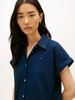 Tommy Hilfiger - Đầm Tay Ngắn Nữ Gold-Tone Button Relaxed Mini Shirt Dress