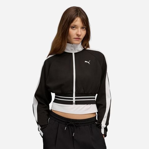 Puma - Áo Khoác Thể Thao Nữ T7 Pique Relaxed Cropped Track Jacket