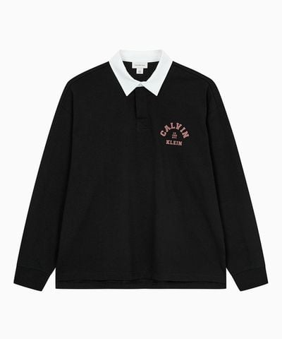 Calvin Klein - Áo nỉ polo tay dài nam CK Logo Graphic Polo Sweatshirt