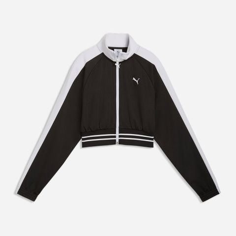 Puma - Áo Khoác Thể Thao Nữ T7 Pique Relaxed Cropped Track Jacket