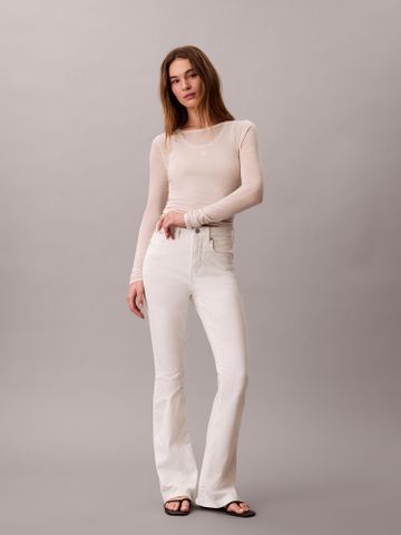 Calvin Klein - Áo Thun Tay Dài Nữ Wool Blend Feminine Double Layer