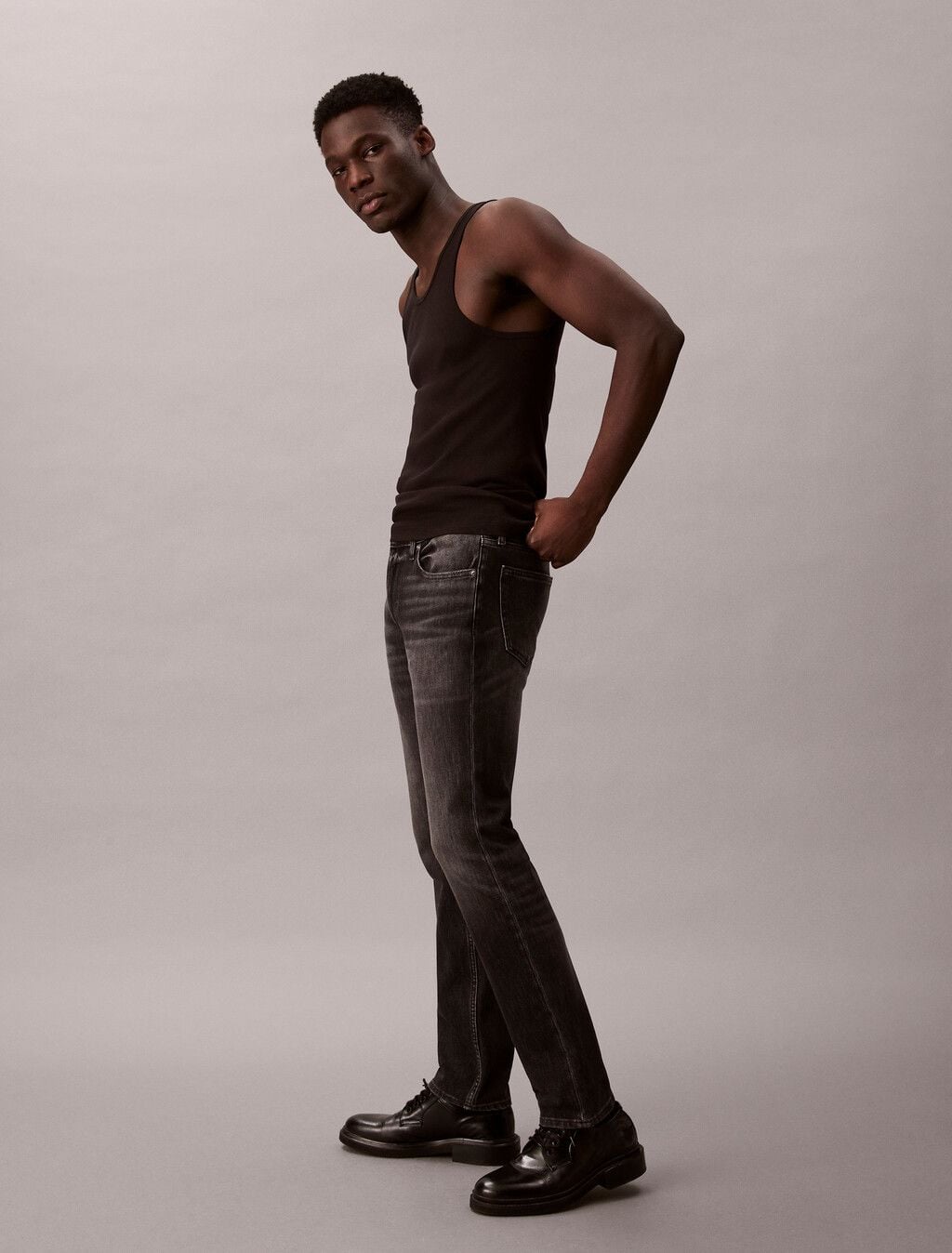 Calvin Klein - Quần jeans dài nam 37.5 Slim Black Jeans