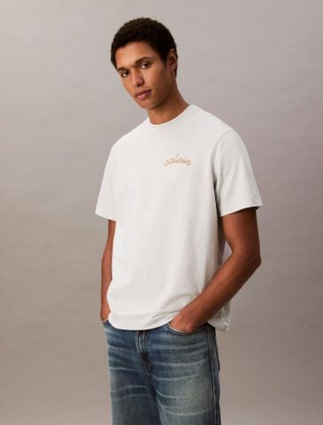 Calvin Klein - Áo phông thời trang nam Embroidered Logo T-Shirt
