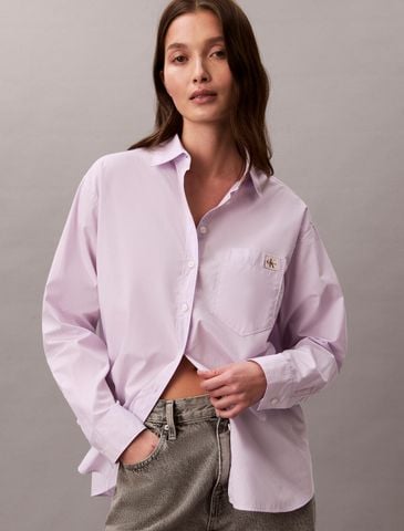 Calvin Klein - Áo Sơ Mi Nữ Relaxed Cotton Poplin Shirt