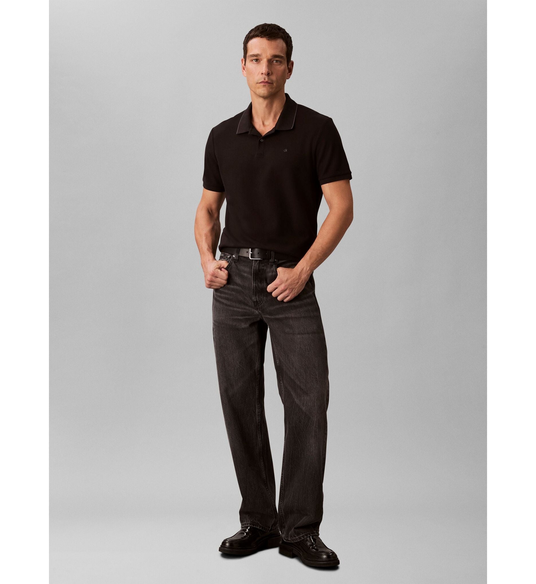 Calvin Klein - Áo polo tay ngắn nam Refined Pique Tipped Classic