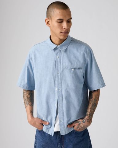 Levi's - Áo sơ mi tay ngắn nam Short Sleeve Zandt Cropped Shirt - Blue