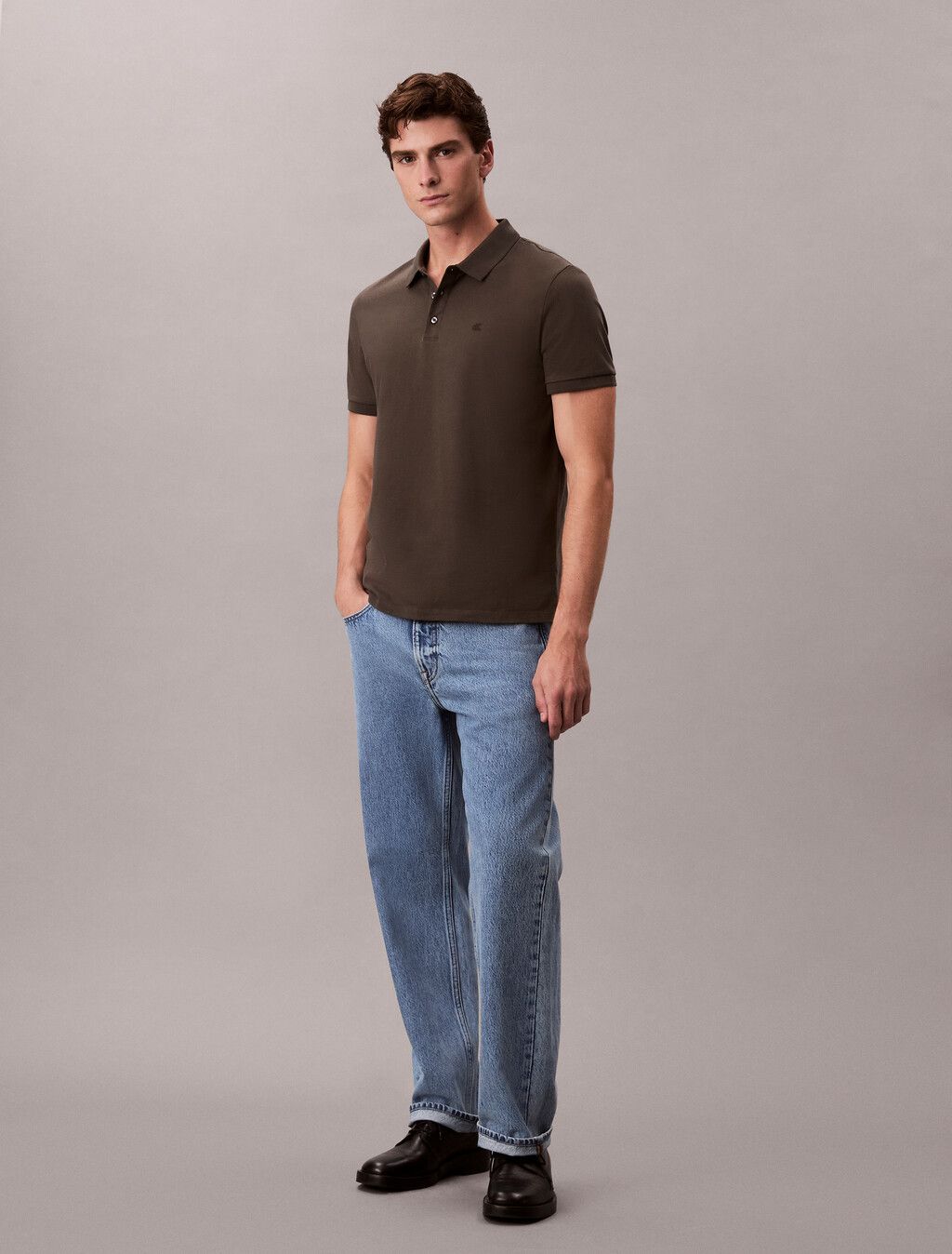 Calvin Klein - Áo polo tay ngắn nam Classic Monogram Polo