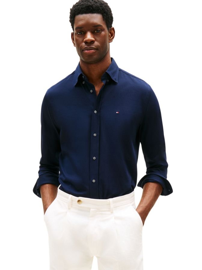 Tommy Hilfiger - Áo sơ mi tay dài nam Performance Knit Solid Shirt