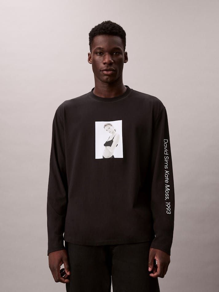Calvin Klein - Áo tay dài nam Kate Moss Graphic Relaxed T-Shirt