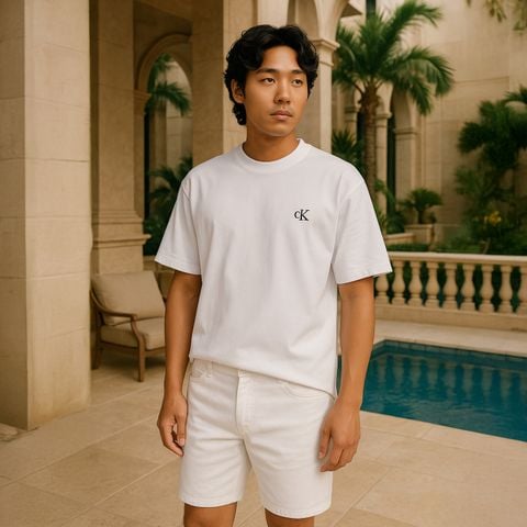 Calvin Klein - Áo tay ngắn CK nam Relaxed Archive Logo Crew Neck Tee