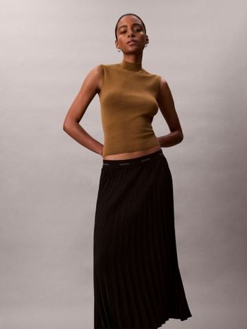 Calvin Klein - Váy nữ Pleated Crepe Midi Skirt - 2