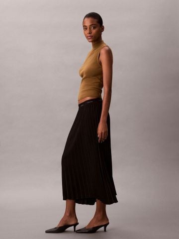 Calvin Klein - Váy nữ Pleated Crepe Midi Skirt - 3