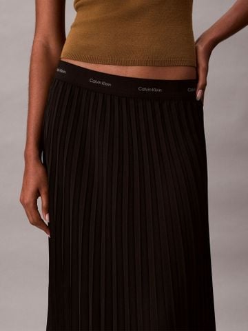 Calvin Klein - Váy nữ Pleated Crepe Midi Skirt - 4