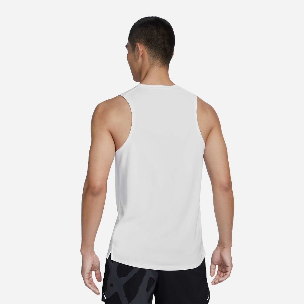 Nike - Áo ba lỗ chạy bộ Nam Men's Nike Dri-Fit Miler Tank - White