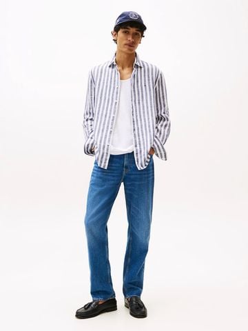 Tommy Hilfiger - Áo sơ mi tay dài nam Regular Fit Stripe Linen Shirt