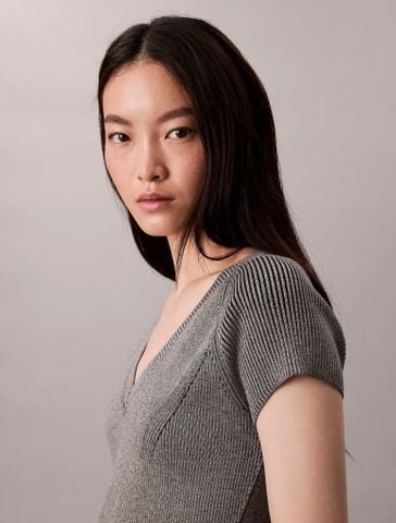 Calvin Klein - Áo Len Nữ Snowy Plaited Sleeveless Muscle - 4