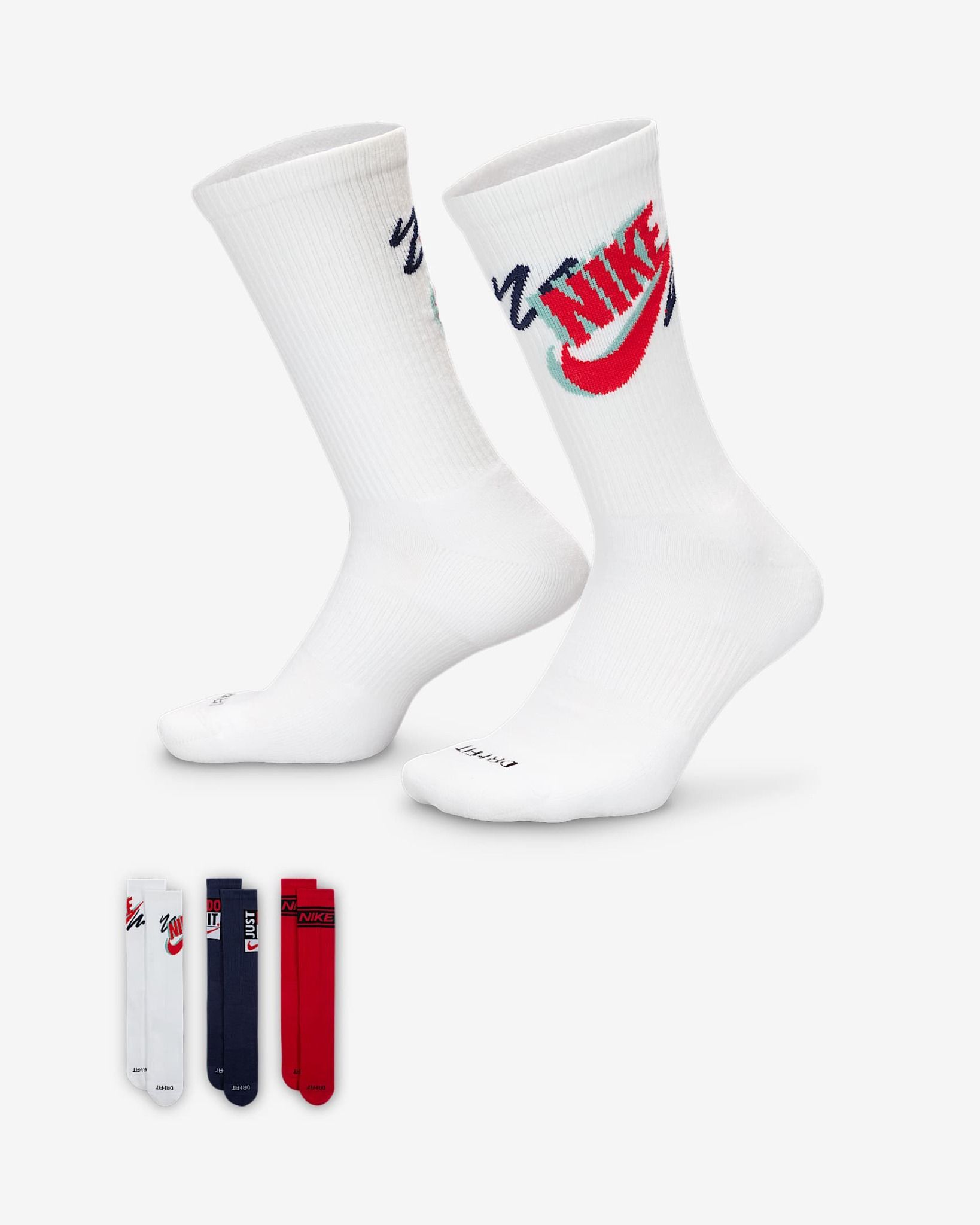 Nike - Vớ thể thao cổ cao (3 đôi) Nam Nữ Nike Everyday Plus Crew Socks (3 Pairs)
