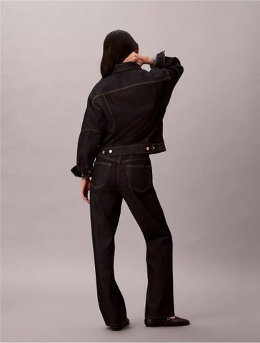 Calvin Klein - Quần Jean Dài Nữ Signature 90s Straight Lunar R