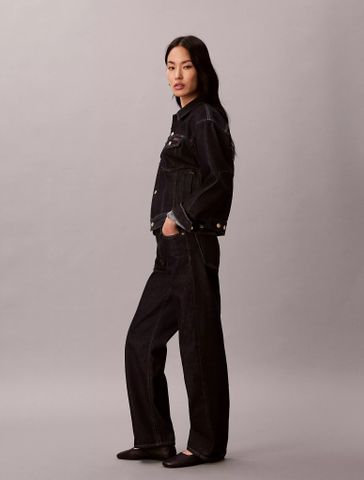 Calvin Klein - Quần Jean Dài Nữ Signature 90s Straight Lunar R