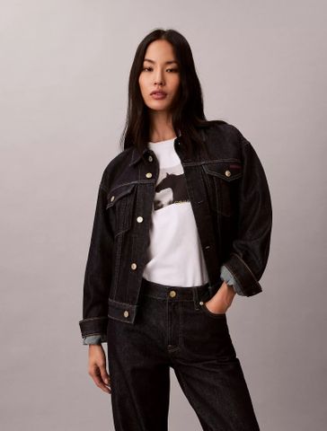 Calvin Klein - Quần Jean Dài Nữ Signature 90s Straight Lunar R