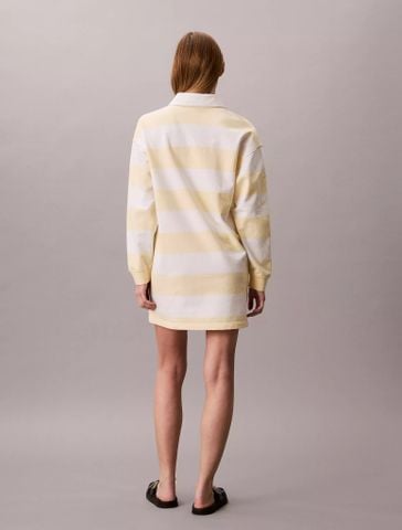 Calvin Klein - Đầm Polo Nữ LS Varsity Stripe Mini Polo Dress