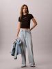 Calvin Klein - Áo Thun Tay Ngắn Nữ Contour Rib Logo Ringer Tee
