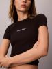 Calvin Klein - Áo Thun Tay Ngắn Nữ Contour Rib Logo Ringer Tee