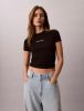 Calvin Klein - Áo Thun Tay Ngắn Nữ Contour Rib Logo Ringer Tee