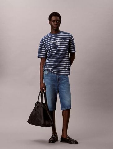 Calvin Klein - Áo Thun Tay Ngắn Nam Stripe Casual Pique