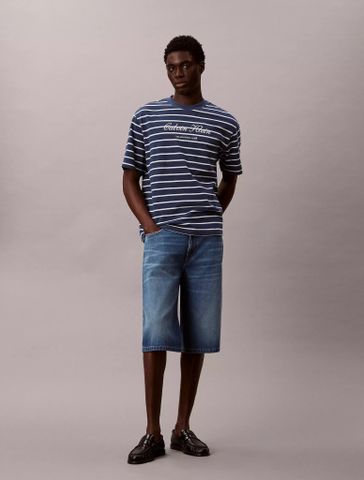 Calvin Klein - Áo Thun Tay Ngắn Nam Stripe Casual Pique