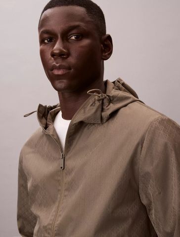 Calvin Klein - Áo Khoác Nam Long Sleeve All Over Print Nylon Flange Windbreaker